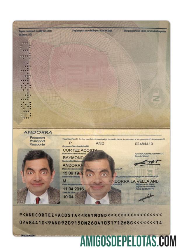 Passaporte de Andorra 2016 Presente amostra